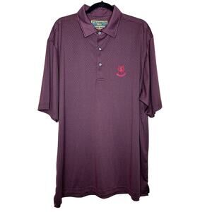 St Andrews Links Tartan Collection Golf Polo Shirt Blue Burgundy Size XL